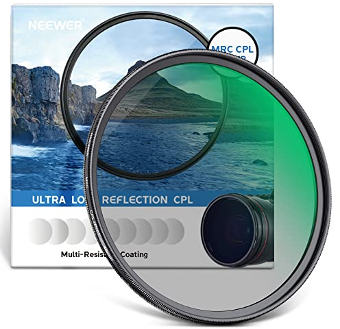 NEEWER Filtre Polarisant 46mm, Filtre CPL, Haute définition/30 Couches Nano rêvetement/réduit l'éblouissement/améliore Le Contraste/Ultra Fin/réduit la réflexion