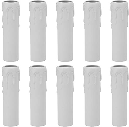 10 Uds. De Cubiertas para Zócalos De Velas, 4 Pulgadas De Alto, Fundas para Candelabro, Soporte para Base De Luz De Bombilla, Zócalos para Base De Candelabro (Blanco)