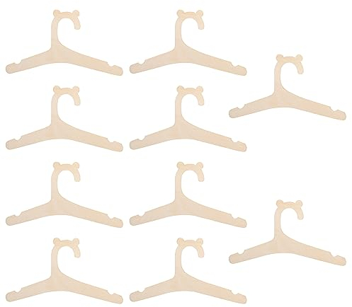 SEABABOO 10 PCS Kleiderbügels aus Holz Kleiderbügel Hangers Aufbewahrung DIY Holzbügel für kleiderbügels für Kleidung Platzsparender Kleiderbügel Kleidung und Puppen