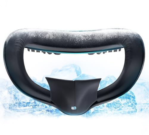 DESTEK Kühlendes Face Cover für Meta Quest 2 Zubehör, Komfortabler Cooling Quest 2 Face Pad, Einfache Installation – Inklusive Gesichtsschnittstelle und Abnehmbarem Lichtblockierendem Nasenschutzutz