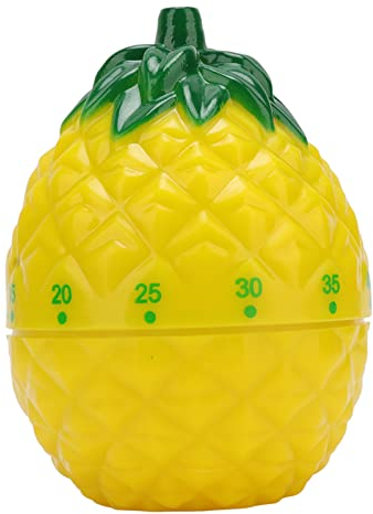 Fruit Kitchen Timer Novelty Cute Pineapple Shape Manual Cooking Timer Wind Up 60 Minutes Countdown Timer Mechanical Time Reminder for Kitchen Alarm Home Desktop Decor
