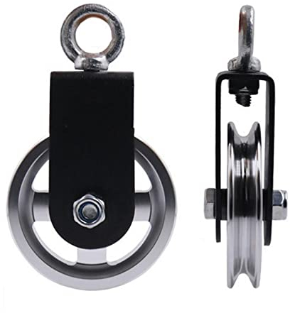 Umlenkrolle mit Kugellager Fitness-Riemenscheibensystem Fitness-Swivel-Riemenscheibe-Rad 360Rotation Traktionsradlager-Hubscheibe for DIY. Home und Hubkabel (Color : Silver)