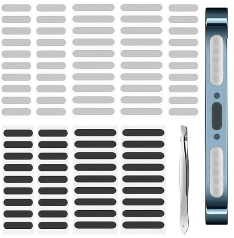 YUUSIKCO Tapon Antipolvo para Movil Kit Limpieza,95 Piezas Compatible con Pegatinas de Malla Antipolvo a Prueba de Polvo Calcomanías de Red a Prueba de Polvo para Teléfono Móvil Protector Altavoz
