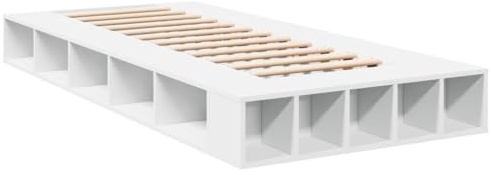 vidaXL Sängram vit 100x200 cm konstruerad trä, säng, förvaringssäng, enkel sängram, enkelsäng, sovrumsmöbler, sängbotten, säng med förvaring