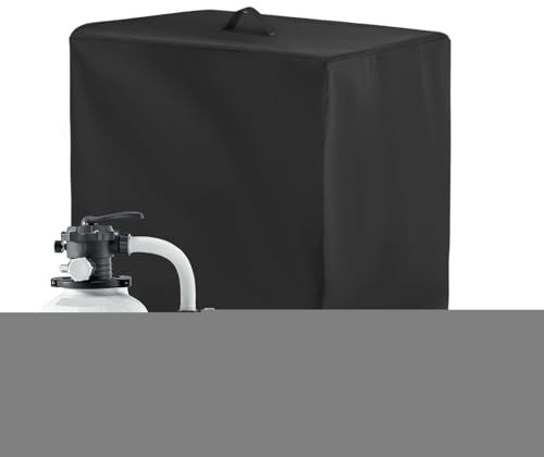 Qutalmi Pumpenhäuschen Für Poolpumpe, Abdeckung Fuer Garten Pool Pumpe Outdoor Schutzhülle, 420D Oxford wasserdichte Sandfilteranlage Abdeckung, UV-Beständig Und Staub Dicht