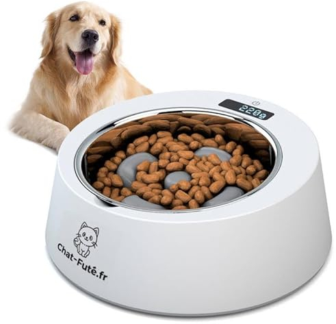 Gatto-Futé - Ciotola Anti Golosità Con Bilancia Integrata per Gatto e Cane - Intelligente per Controllo del Peso in Tempo Reale - Anti Ghiotone