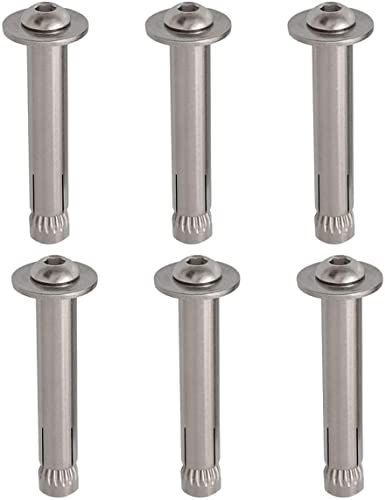 Dehnschraubenbolzen, Ankerbolzen, 6er-Pack Dehnschraubenbolzen M8 x 50/60/70/80/100 mm - 304 Edelstahl Außensechskantmutter Dehnhülse Ankerbolzen Heavy Duty(M8*60)
