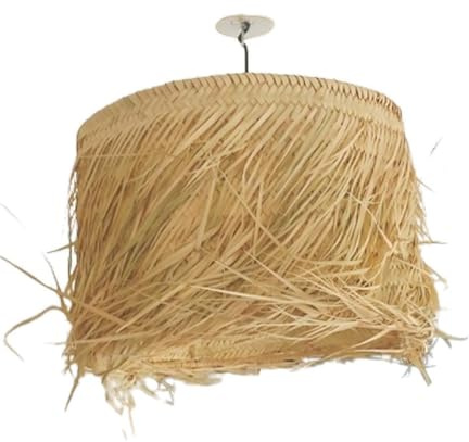 Générique suspension luminaire paille - Abat jour rond 45 cm en paille - suspension naturelle bohème