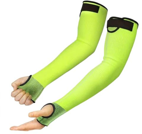 Manguitos de protección para los brazos – 45 cm – Manguitos anticorte para los brazos, manguito de muñeca para el trabajo | Manguitos de punto anticorte con ranura para el pulgar, manguito de