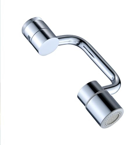 Drehbare 1440° Wasserhahn Verlängerung, Rotierender Adapter mit 2 Strahlarten, Aufsatz für Küche und Bad
