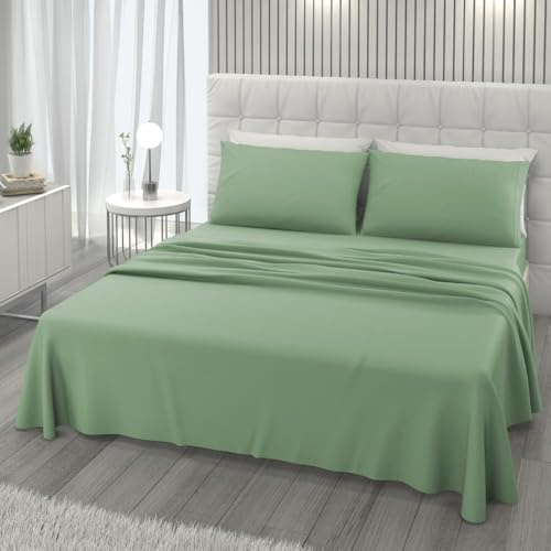 L'ANTICO ARCOLAIO - Completo Lenzuola Matrimoniali Made in Italy, Microfibra Anallergica, Set Lenzuola Matrimoniale (1 Lenzuolo Sotto con Angoli Elastici, 1 Lenzuolo Sopra, 2 Federe)