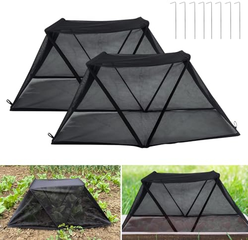 Hochbeet Abdeckung,Faltbare Abdeckung für Hochbeet,80x34x35cm Garten Reihe Beschleuniger Pflanzen Abdeckung,Pflanzenschutzgitter,Gewächshaus Abdeckung zum Schutz von Gemüse und Obst vor Tieren (B-2er)