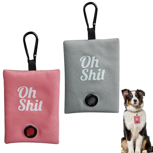 LAJUP 2 Stück Hundekotbeutelspender mit Clip, Hundekotbeutelhalter für Leinen, Hundekotbeutelspender, Hundekotbeutelhalter, leichter Stoff für Haustiere, Laufen, Wandern