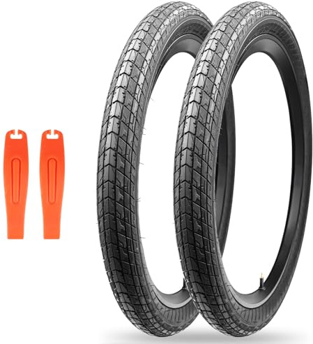 ZUKKA 2 Pack 20 x 2,125 Fahrradreifen Fahrradmantel 54-406 (20 x 2,125) Fahrrad BMX Reifen 20 Zoll Fahrrad Reifen für BMX,Schwarz