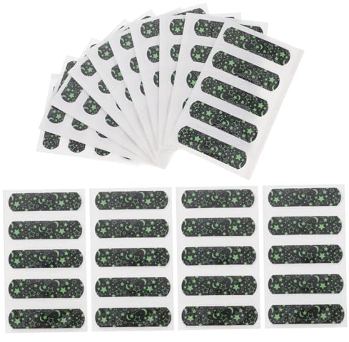 Bandas Luminosas para Heridas Infantiles Pe 100 Piezas Adhesivas | Resistentes al Agua, Uso de Emergencia y Exterior, Formato Dibujos Animados, para Primeros Auxilios