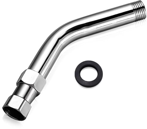 Duschkopf Verlängerung, 304 Edelstahl Dusche Verlängerungsrohr Anti-Rost Wandmontage Duscharm Verlängerung Duschschlauch Verlängerung Chrom 8 Zoll G1/2 für Badzimmer Badzubehör
