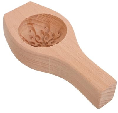LIFKOME Wooden Flower Shape Baking Mold for Steamed Buns Cookies Pastry Ring Molds Handcraft Kitchen Tool for Traditional Chinese Sweets and Desserts