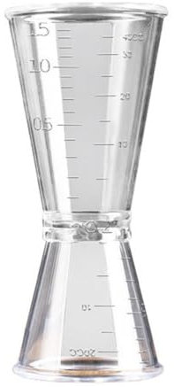 QUXVUIS Double Clear Jigger Ounce Cups Saving Time Mixing Oz Cups with Measuring Scale with Round Lip Exquisite Workmanship, L