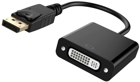 YIZITU DisplayPort a convertidores de alta velocidad, interfaz de placa dorada, resolución de 1920 x 1080 para monitor de escritorio, juegos, adaptador DisplayPort a DVI