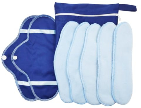 PLAFOPE 8 Stück Waschbare Wiederverwendbare Stoffbinden Atmungsaktive Faltbare und Portable Damenhygiene Saugfähige Menstruationspads mit Weichem Hautfreundlichem Material Inklusive