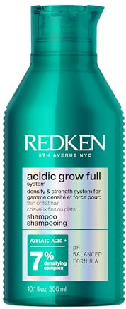 Redken Acidic Grow Full System, Shampooing Densifiant, pH équilibré & Formule Légère, Hydrate, Fortifie & Donne du Volume, Pour Cheveux Fins ou Plats, 300 ml