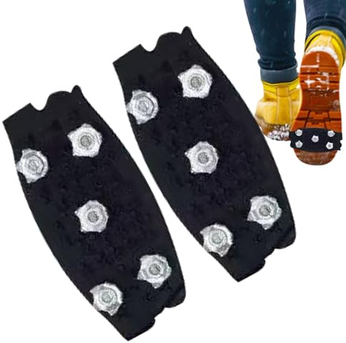 2 Stück Eisgriffe Für Schuhe, 5-Zahn Anti Rutsch Schuhspikes für Schuhe Winter, Antirutsch Schneeketten, Spikes für Schuhes Winter, Schuhkrallen, Schuh Spikes Für Schneeschuhwandern, Bergsteigen