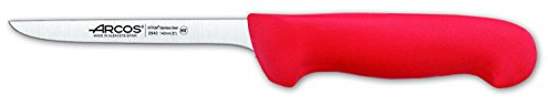 Arcos Couteau Désosseur Lame Acier Inoxydable Nitrum 140 mm. Couteau Professionnel pour Viande. Manche Ergonomique Polypropylène. Série 2900. Rouge