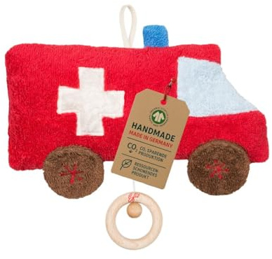 Efie Bio - Spieluhr Auto/Ambulanz, kontrolliert biologischer Anbau (organic), Made in Germany, GOTS zertifiziert, nachhaltig, Melodie (LaLeLu)