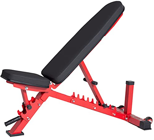 REP AB-3100 Adjustable Bench | Red Weight Bench for Home Gym | Foldable FID Design | Flat Incline Decline Strength Training Equipment | Compact Workout Chair