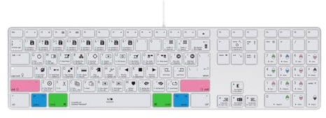 MMDW DaVinci Resolve Shortcuts Silikon-Tastatur-Schutzhülle für iMac G6, Aluminium-Tastatur, MB110B/B (A1243), Nummernblock, EU/US-Version