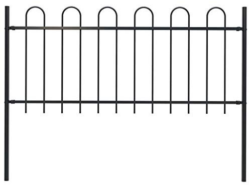 Tidyard Garden fence with iron design steel 1.8 m black Model144930