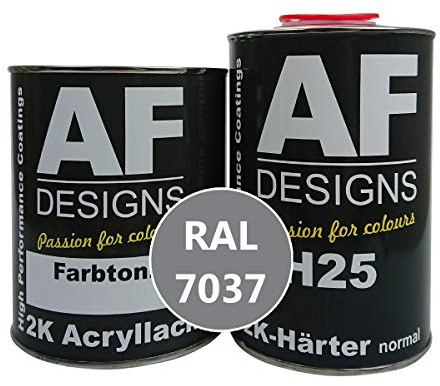 Alex Flittner Designs 2K Acryl Lack Autolack 3 kg Set RAL 7037 STAUBGRAU glänzend incl. Härter