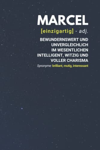 Marcel (einzigartig) bewundernswert: Notizbuch inkl. To Do Liste | Das perfekte Geschenk | personalisiert mit dem Namen Marcel | Geschenkidee | Geschenke | Name