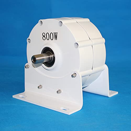 800W Permanentmagnet Generator mit Gleichrichter 12V 24V 48V niedrige Geschwindigkeit 3-Phasen gearless Synchronor Dynamo für Windkraftanlge Wasserturbine (12V mit Sockel, Einzelschaft)