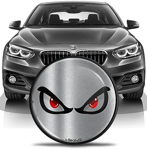 SkinoEu kompatibel mit BMW Emblem Motorhaube und Kofferraum 82 mm Schwarz passend für OEM 51147057794 Augen Silber EN 8