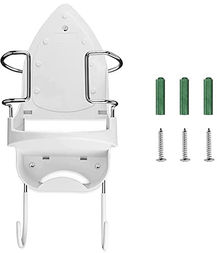 Bügeleisen-Halterung, Halterung für Bügeleisen und Bügelbrett, Organizer, Regal, mit abnehmbaren Haken, 2 Stück