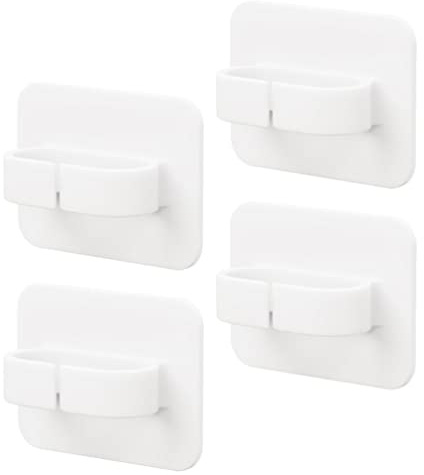 Ipetboom 4pcs Spray Bottle Hook Bottle Holder Curtain Rod Holders Mop and Broom Holder Wall Hat Organizer Bottle Organizer Early Lint Bin The Hips White Coat Hanger Wall-Mounted