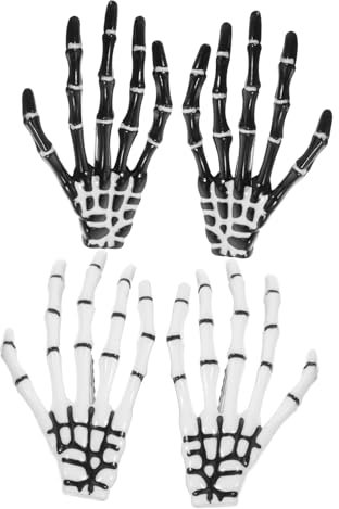 minkissy Set Di 4 Forcine Per Punk Con Teschio Per Donne E Ragazze Eleganti Fermagli Per Con Osso Scheletrico