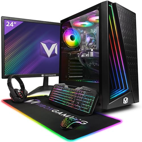 Vibox II-120 Gaming PC Bundle • Intel Core i5 10400F 4.3GHz • Nvidia RTX 5060 8GB • 16GB RAM • 1TB SSD • Windows 11 • 23 Monitor • WiFi