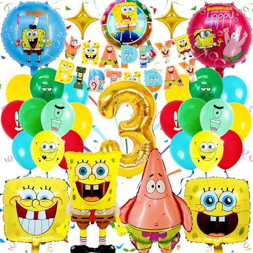 Sammelalbum Deko 3 Jahre, 31 Stück Party Deko, Exquisite Ballon, Kinder Luftballons Zubehör, mit 3D Folienballon Girlanden