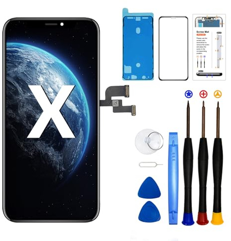 DTD Pantalla LCD de Repuesto para iPhone X, Herramienta de reparación de digitalizador de Pantalla táctil de 5.8 Pulgadas para Montaje de Marco de iPhone X con Modelo A1865, A1901, A1902