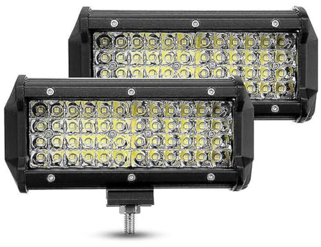 Boncak Phare de travail LED 2 x 7 pouces 288 W 12v 24v Rectangle Projecteurs Lumière Feux Antibrouillard LED pour Tracteur SUV Voiture Motos