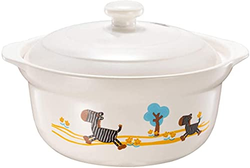 YSZWIN Casseruola in Terracotta Casseruola in Ceramica Pentola in Argilla Pentola in Argilla con Coperchio Resistenza alle Alte Temperature 2,1 l