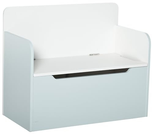 HOMCOM Coffre à jouets pour enfant, banc de rangement, vérin pneumatique, 60 x 30 x 50 cm, blanc