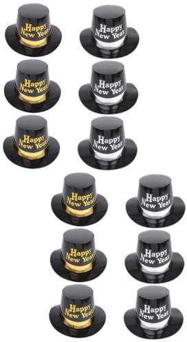 WHAMVOX 12 Stk Partygeschenke für das neue Jahr partyhütchen Silvester Partyhüte 2023 2022 Neujahrsstirnbänder Zylinder Papierkappe des neuen Jahres Partyhüte für das neue Jahr Weiß