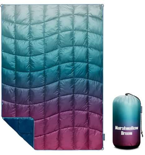 Marshmallow Dream Camping-Decke, Mini-Daunendecke, leicht, winddicht, wasserabweisend, für Outdoor, Wandern, Rucksackreisen, Strand, Auto, Picknick, Stadion