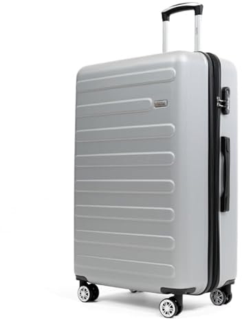 Easy Move ABS Hartschalenkoffer - Reisekoffer mit 360° Rädern, Zahlen-Schloss -, Hartschalenkoffer, Luggage, Trolley Koffer (Silver Gray, XL 74cm)