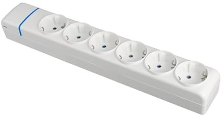 Base múltiple 6 Tomas sin Cable, sin Interruptor; Ideal para Ampliar Puntos de conexión eléctrica en el hogar o la Oficina.