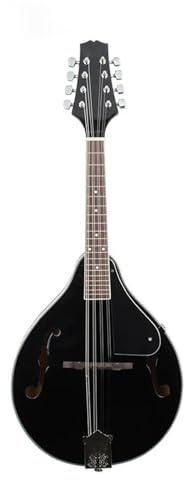 Mandoline Instrument Künstlertyp: Schwarzes 8-saitiges Mandoline-Set Aus Lindenholz Und Ebenholz Mandoline Im A-Stil Mit Koffersaiten Für Anfänger Und Erwachsene(Mandolin set)