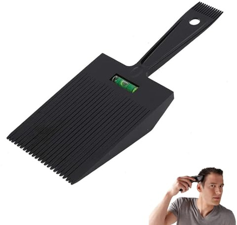 CONGGUAN Men's 2-in-1 Flat Top Guide Comb with Water Leveling for Barber Haircut & Styling